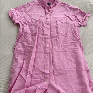 GAP Linen Light Pink Short Sleeve dress Large
